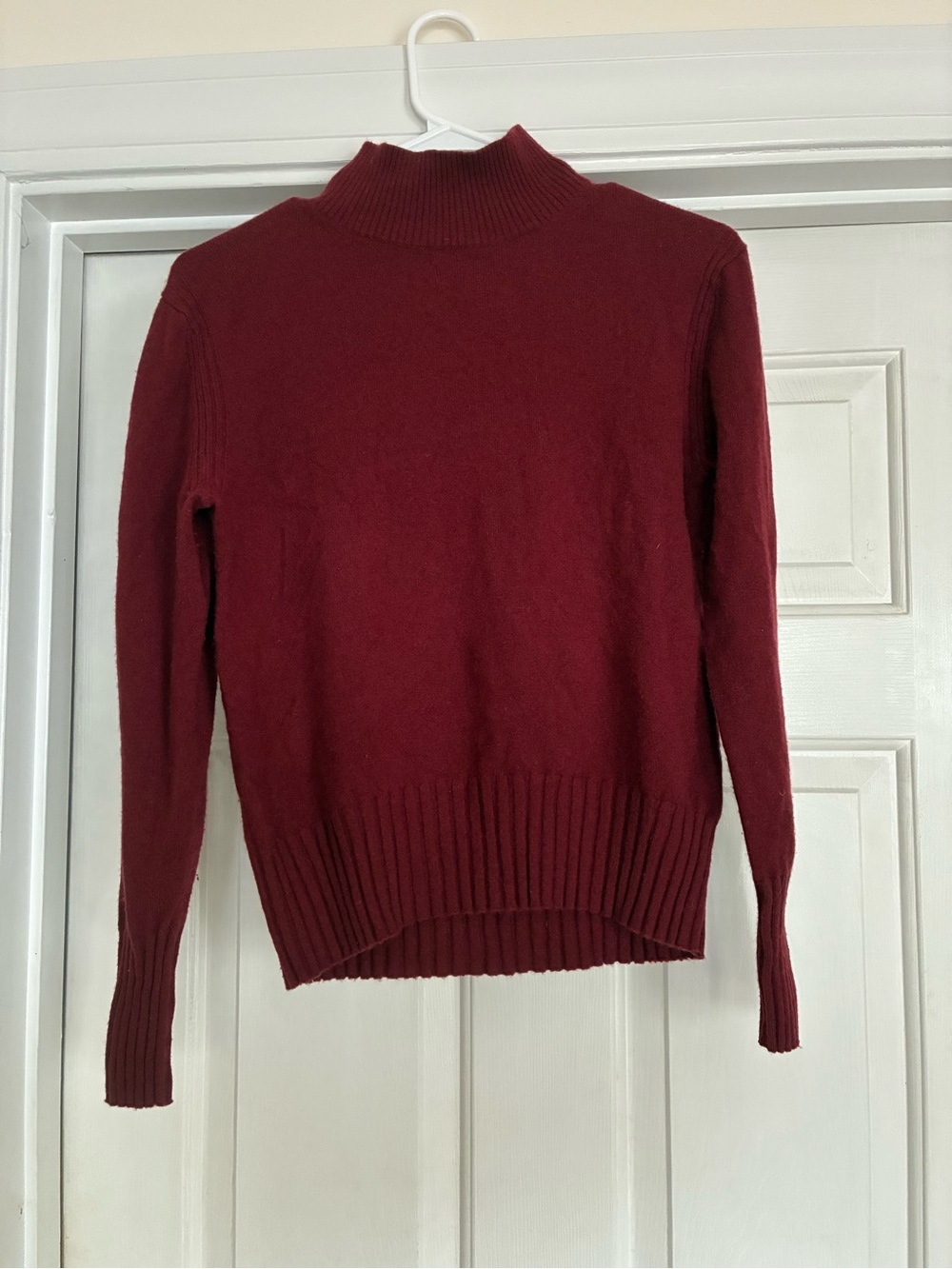 J. Crew Burgundy Cashmere Mock Neck Sweater